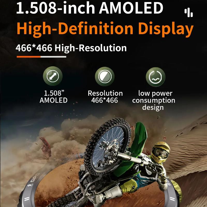 2025 New Outdoor Professional GPS Trajectory Smart Watch 1.5"HD Screen Waterproof Bracelet BT Call Smartwatch Men for Android IOS