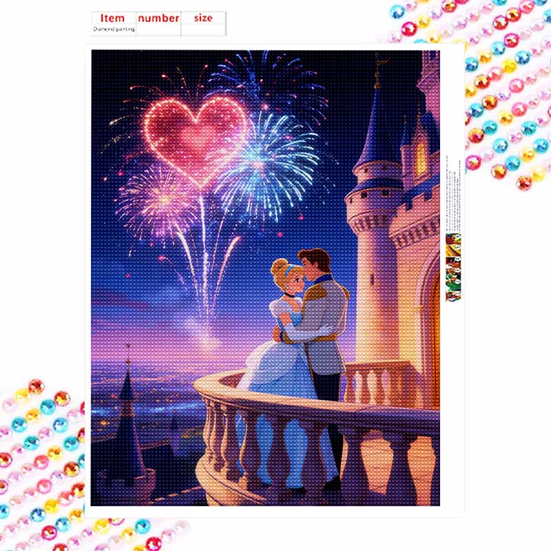 Disney Набор для алмазной мозаики, полный бриллиантов 5D Золушка Принц романтический замок фейерверк домашний декор креативные поделки