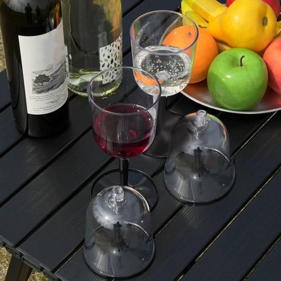 Складной бокал для вина с отсоединяемой ножкой для кемпинга на открытом воздухе, портативный небьющийся прозрачный бокал для вина, дорожный небьющийся пластиковый бокал для шампанского