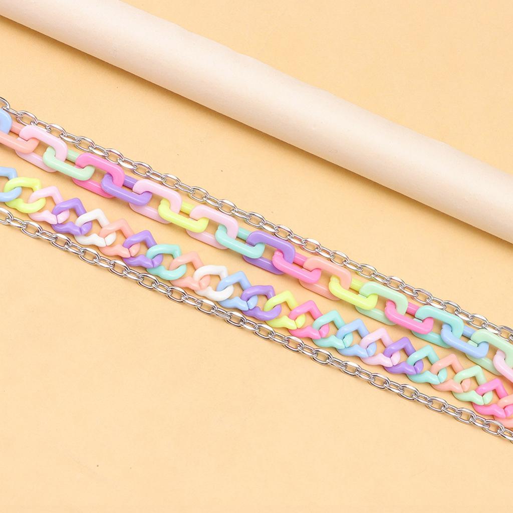 Конфетный цвет Двухслойная Уличная Акриловая Цепь для Брюк Регулируемая Длина Поясная Цепь Аксессуар для Любителей Моды