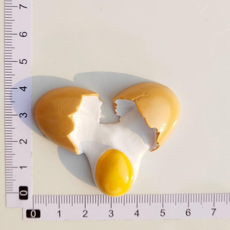 Creative Lovely Bread Milk Bacon Fried Egg Pan Resin Refrigerator Magnet Sticker