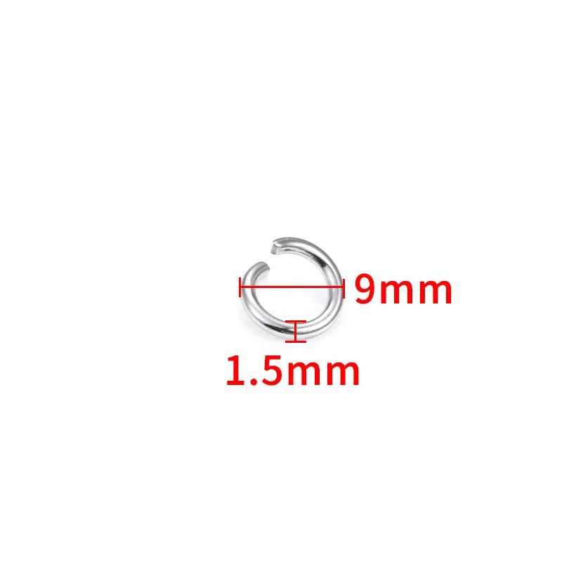 1.5mm Thick Stainless Steel 8/9/10/12mm Open Jump Rings For Jewelry Making Materials Necklace Bracelet Connector DIY Accessories