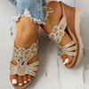 Women's Rhinestone Cut-out Wedge Sandals Open Toe Non-slip Slides Shoes Lightweight Outdoor Slippers
