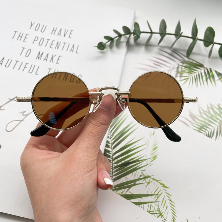 Ретро-очки в стиле хип-хоп, маленькая круглая оправа, уличные мини-очки, забавные солнцезащитные очки, маленькие очки Prince