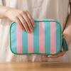 Large Capacity Portable Cosmetic Bag Large Striped Makeup Bag Portable Pouch  Girls