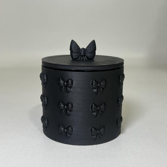 Контейнер для хранения 3D-декор в виде банта Держатель с крышкой Влагозащитный Пылезащитный Банка для хранения Прочный Органайзер из PLA для ватных дисков Украшений