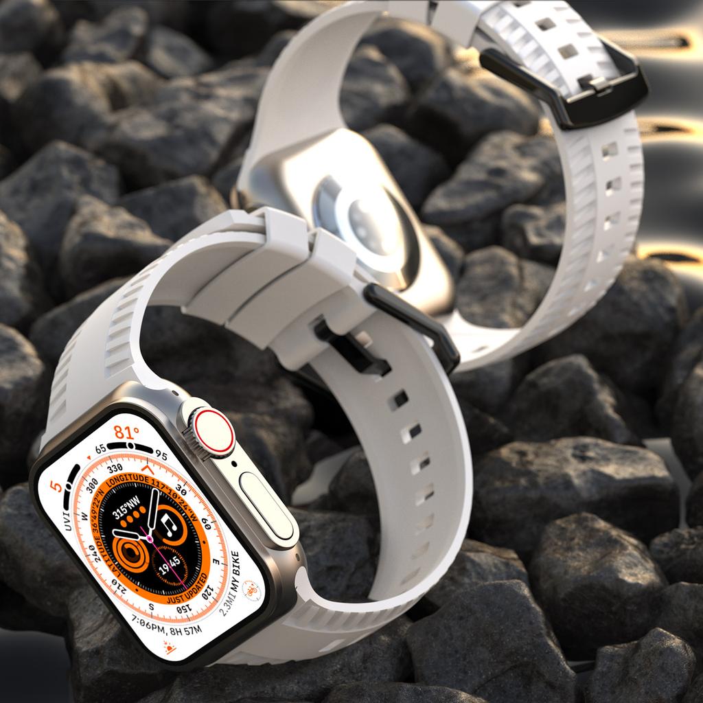 Ремешок с узором в виде шин для Apple Watch Ultra Band 49 мм, 44 мм, 45 мм, 41 мм, 42 мм, 38 мм, силиконовый браслет Correa IWatch Series 8 Se 7 6 5 4