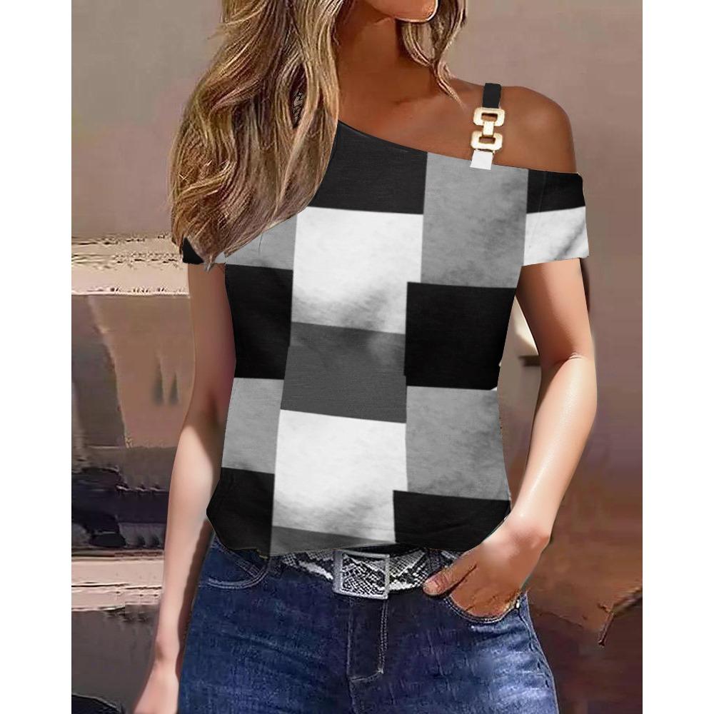 JPNTKY Women's Fashion Casual Summer Short Sleeve Blouses & Shirts