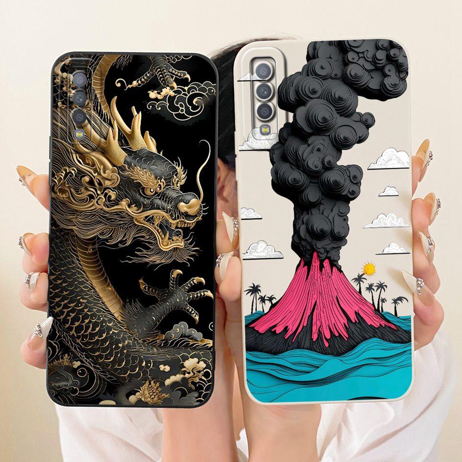 For Samsung Galaxy A7 2018 Case A750 SM-A750F Cover Lovely Cartoon Cat Soft Silicone Protection Shell For Samsung A7 2018 Bumper