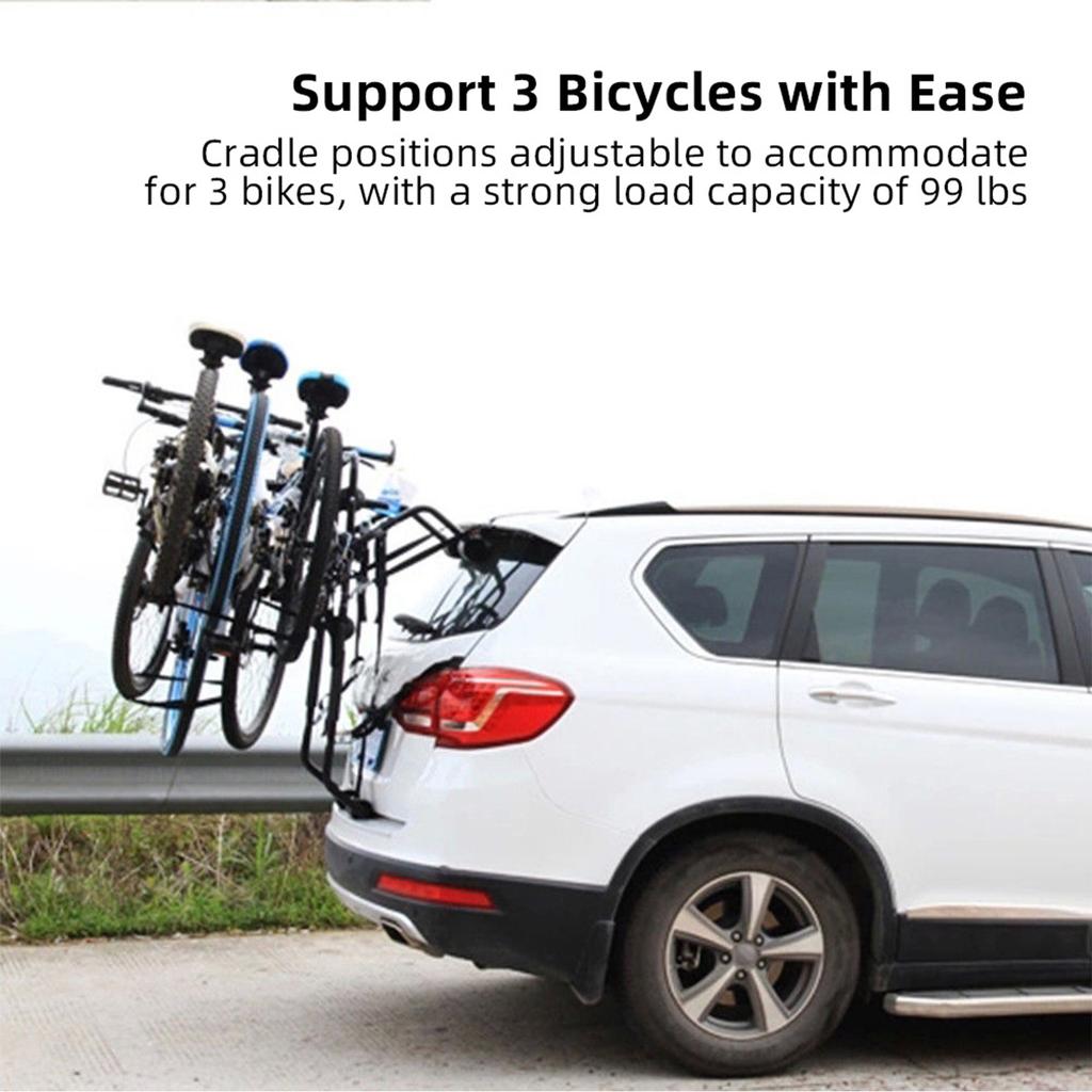 Крепление на багажник Велосипедный багажник Поддержка 3 велосипедов Сверхпрочный Автомобильный задний велобагажник Багажник Совместим с пикапами внедорожниками