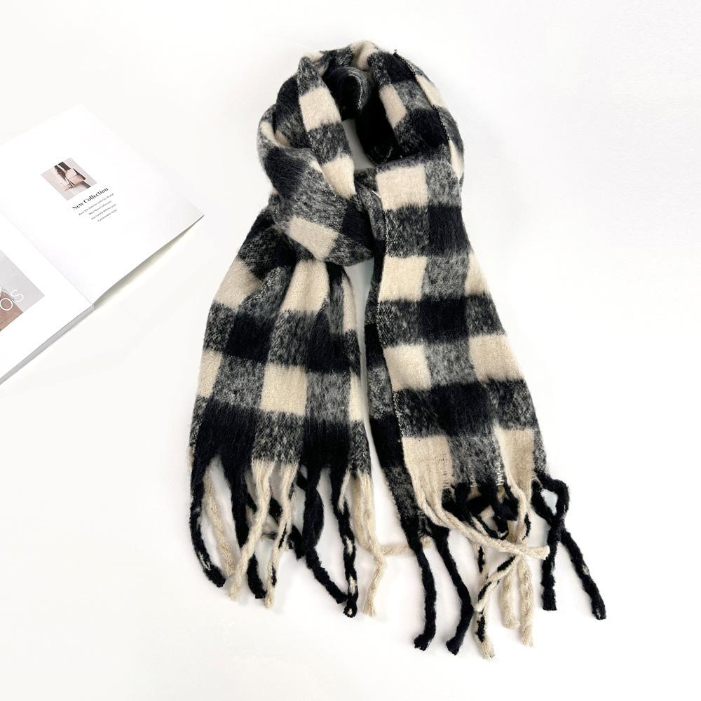 Solid Color Mohair Scarf Vacuum Packaging Warm Scarf Women's Shawl