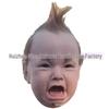 Crying Child Latex Mask with Wig - Handsome Guy Style Halloween Old Man and Young Person Face Mask