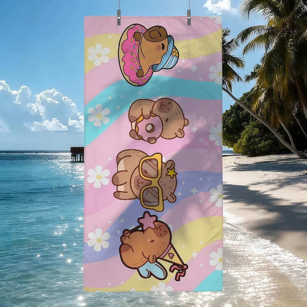 Capybara Animal Beach Towel, Quick Dry Soft Lightweight For Pool Camping Yoga Gym Swimming Gift