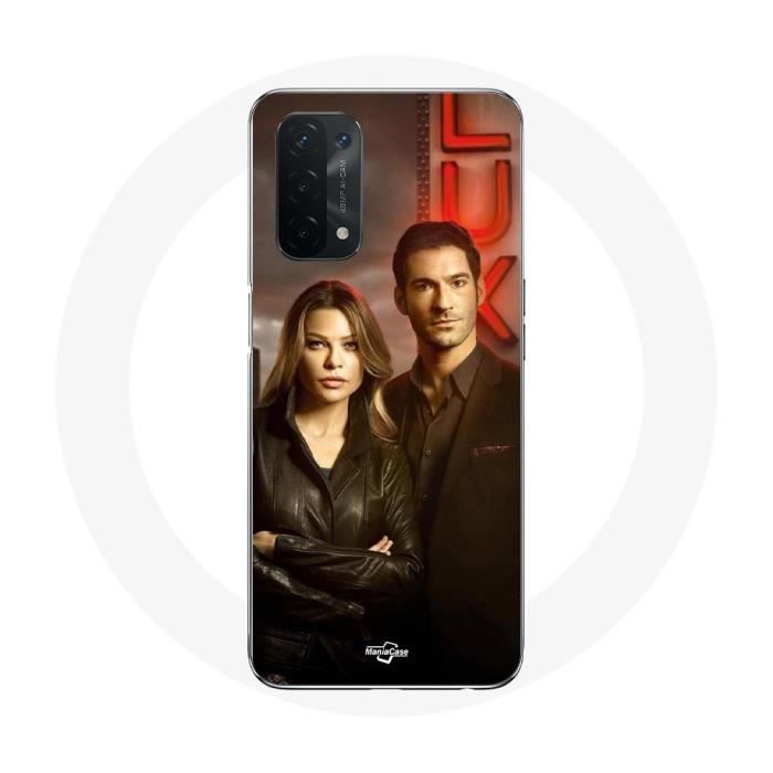 Case - Oppo - A54 5G - Flexible - Black - Chloe Decker and Lucifer Morningstar
