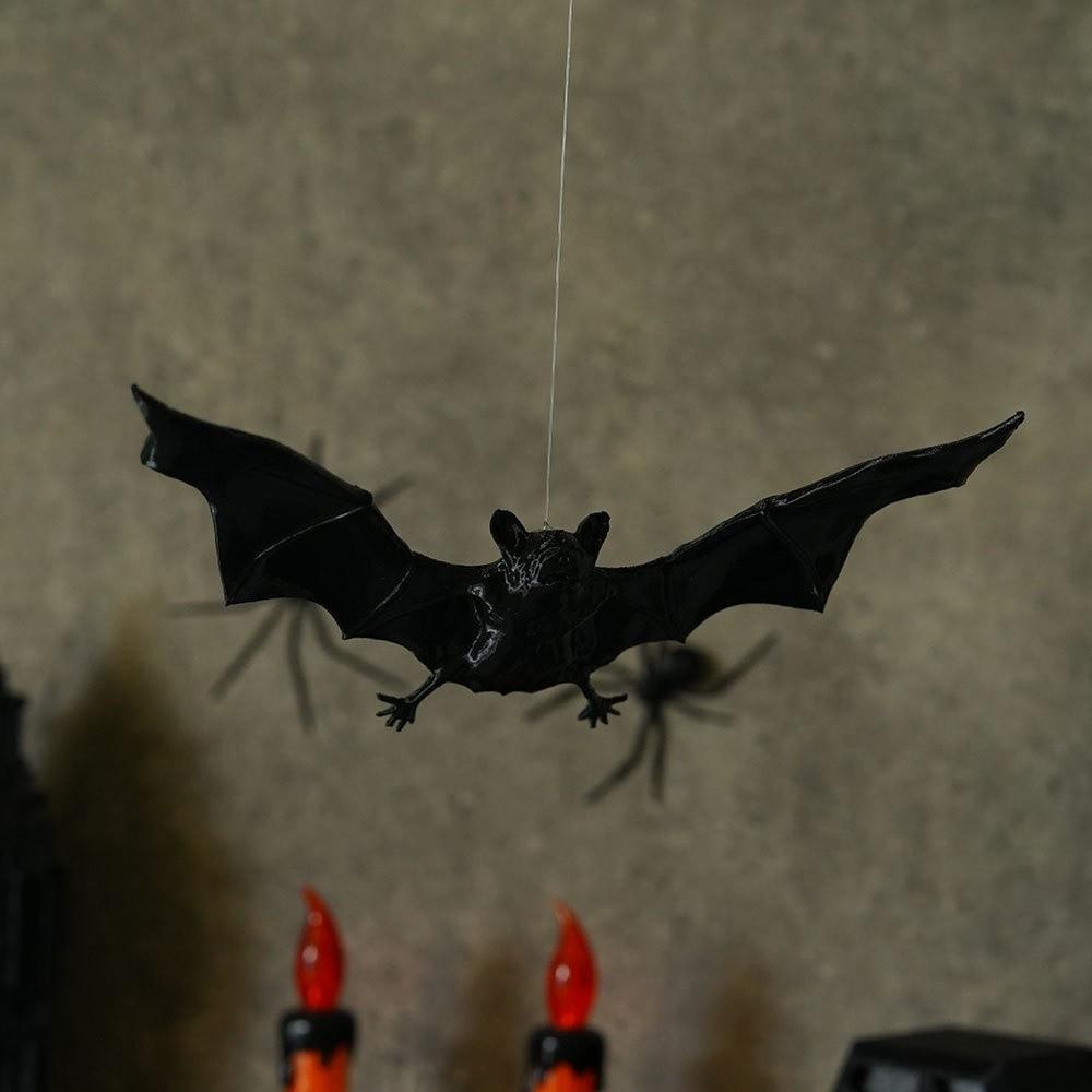 3D Black Bat Bat Decorative Hanging Pendant Gothic Style Flying Bat Wind Chime Garden Porch