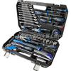 91-Piece Mechanical Tool Set: Wrench, Socket, Screwdriver Bits in Aluminum-Iron Box.