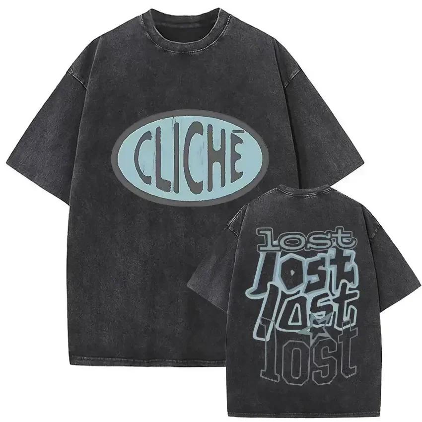 Short Sleeved Round Neck Y2k Tshirt Men Clothing New In Top Tees Mens Tshirt Camisetas Vintage Washed Mgk Lost Tour 2025 Print