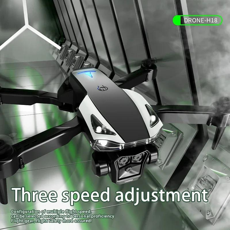 2025 Новый H18 RC Мини Дрон 4K HD Двойная Камера Обход Препятствий Зависание Складной Мини RC Вертолет WIFI FPV Квадрокоптер Игрушка Детский Подарок