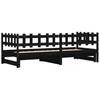 Extendable Daybed Black 2*(90*200) cm Solid Pine Wood
