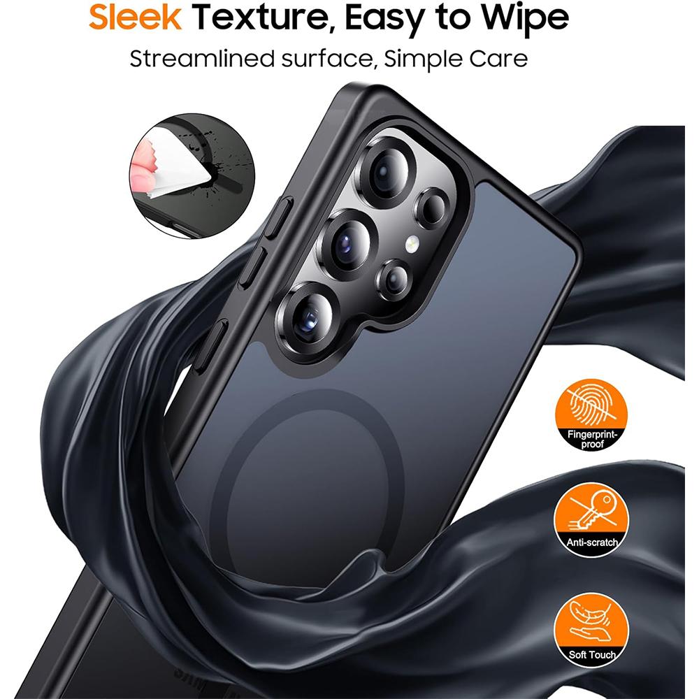 Magnetic Case For Magsafe Mag Safe Samsung Galaxy S25 Ultra 5G 2025 S24 FE S23 Plus S22 Slim Translucent Matte Black Shockproof Phone Cover Accessory