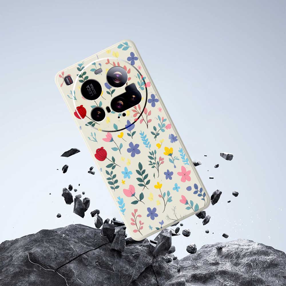 For Xiaomi 15 Ultra Case Colorful Flower Branches Pattern Printing Straight Edge TPU Phone Back Cover