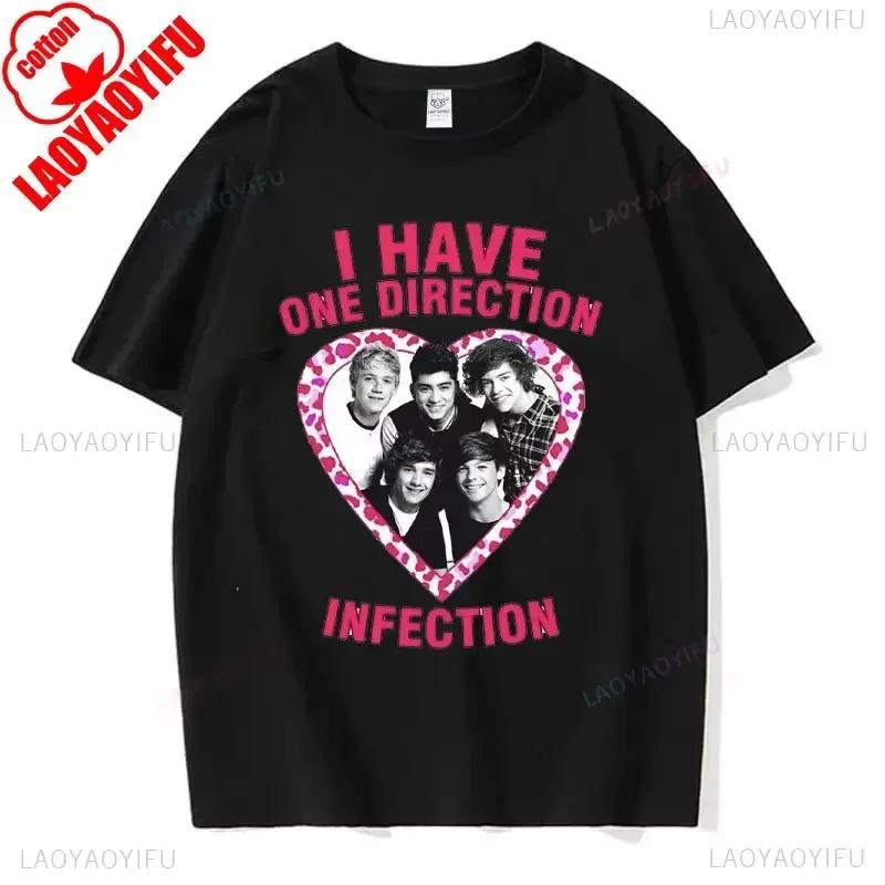 Я люблю футболки с принтом One Direction, рэперские футболки с коротким рукавом, винтажные топы певцов, летний хлопок, хип-хоп, мужские женские футболки