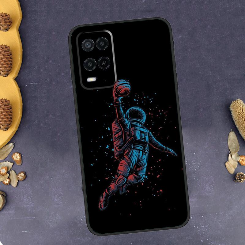 Astronaut Slam Dunk Basketball Phone Case For Oppo A78 A38 A58 A74 A15 A80 A60 A40 A94 A54 A98 A18 A16 A76 A96 A17 A77 A57S