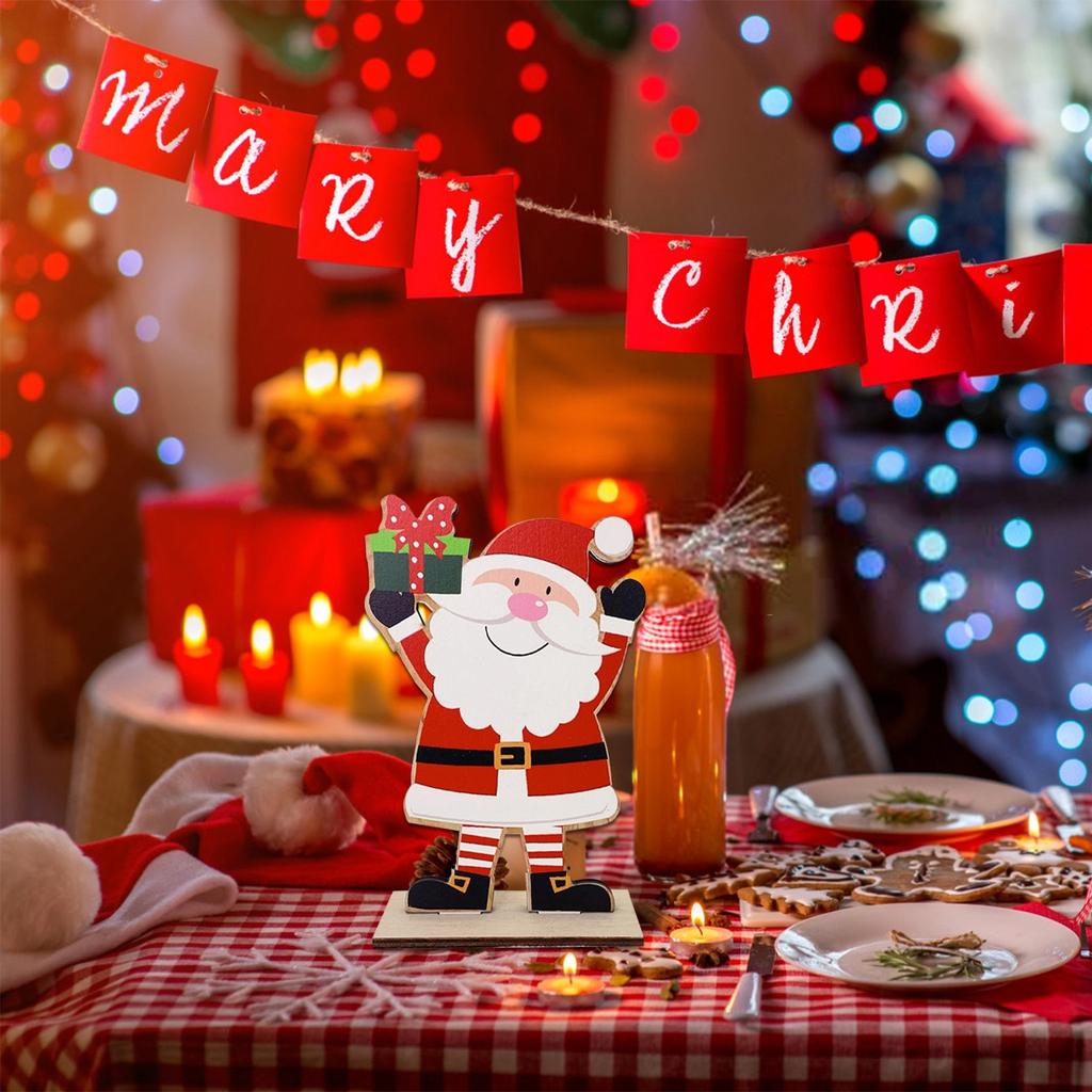 Рождественские деревянные украшения, креативные декоративные настольные украшения