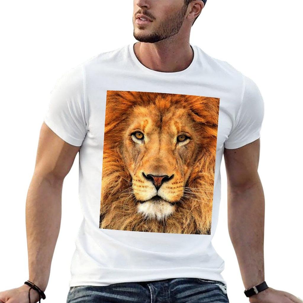 Beautiful Lion Face Wild Cat Glare TShirt Work Comfort TShirt for Unisex