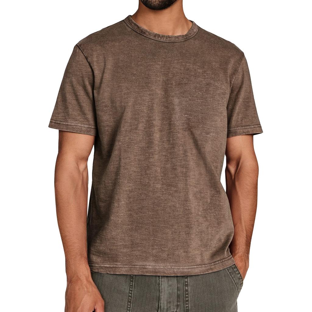 Men's Summer Solid Color Round Neck Loose Short Sleeve Top Men's Casual Fashion Short Sleeve Tops