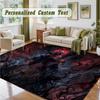 Crystal Velvet Square Rug Custom NameJujutsu Kaisen Pattern Non Slip Home Floor Decor Rug