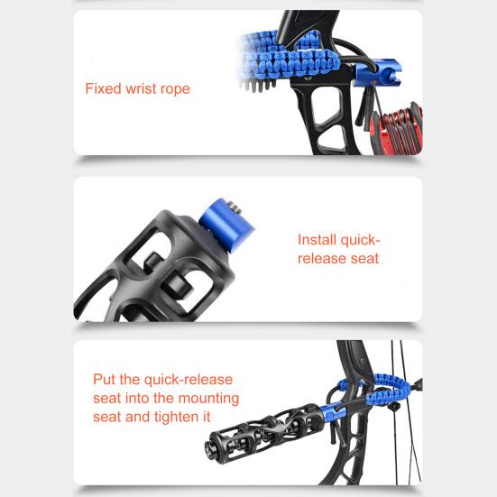 Ремень для стрельбы из лука, регулируемый, быстросъемный, нейлоновый, плетеный, ремешок на запястье, веревка для охоты на открытом воздухе