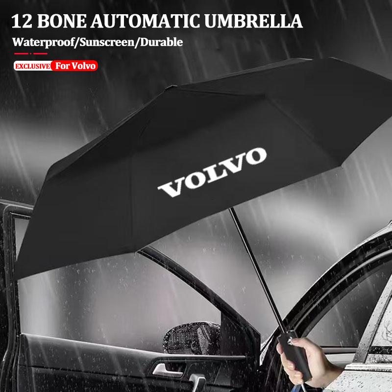 Car Automatic Umbrella Portable Folding Volvo Logo Accessories For Volvo V60 V40 XC90 S60 C30 XC60 V50 S90 XC40 T6 V90 EX90 XC70