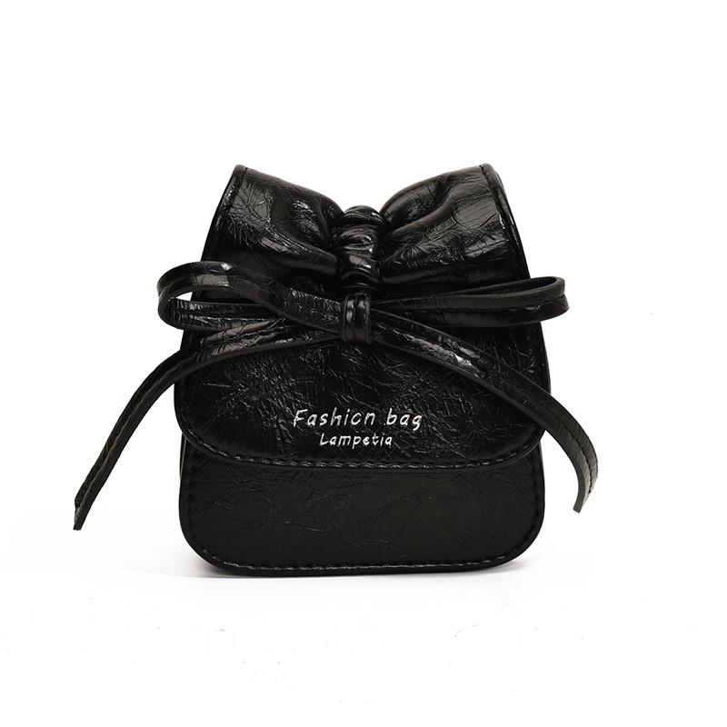 Adorable Korean Style Solid Color Girls Coin Purse With Cute Bow Fashionable Mini Chain Bag