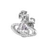VIVIENNE WESTWOOD Серьги-пусеты Mayfair с рельефом, инкрустированные кристаллами Сатурна, Женские серьги Серебро Лаванда Латунь 62010029-02W287-MY