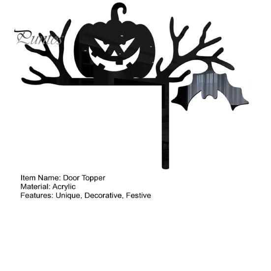 Украшение на дверь на Хэллоуин, черная тыква, летучая мышь, декор из сухостоя, акриловый дверной угол, праздничный домашний декор для вечеринки, дверной выключатель, оконный выключатель