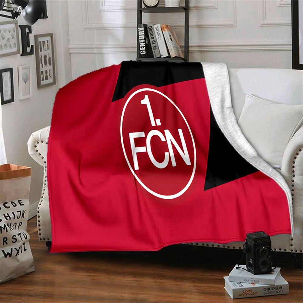 Nurnberg Football Club Flannel Blanket, Soft Polyester, Modern Design, All-Season for Camping, Travel, Gifts for holidays or birthdays