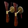 Итальянский бра Diabolo середины 1950-х годов из латуни, коричневый, настенный светильник с 2 парами лампочек