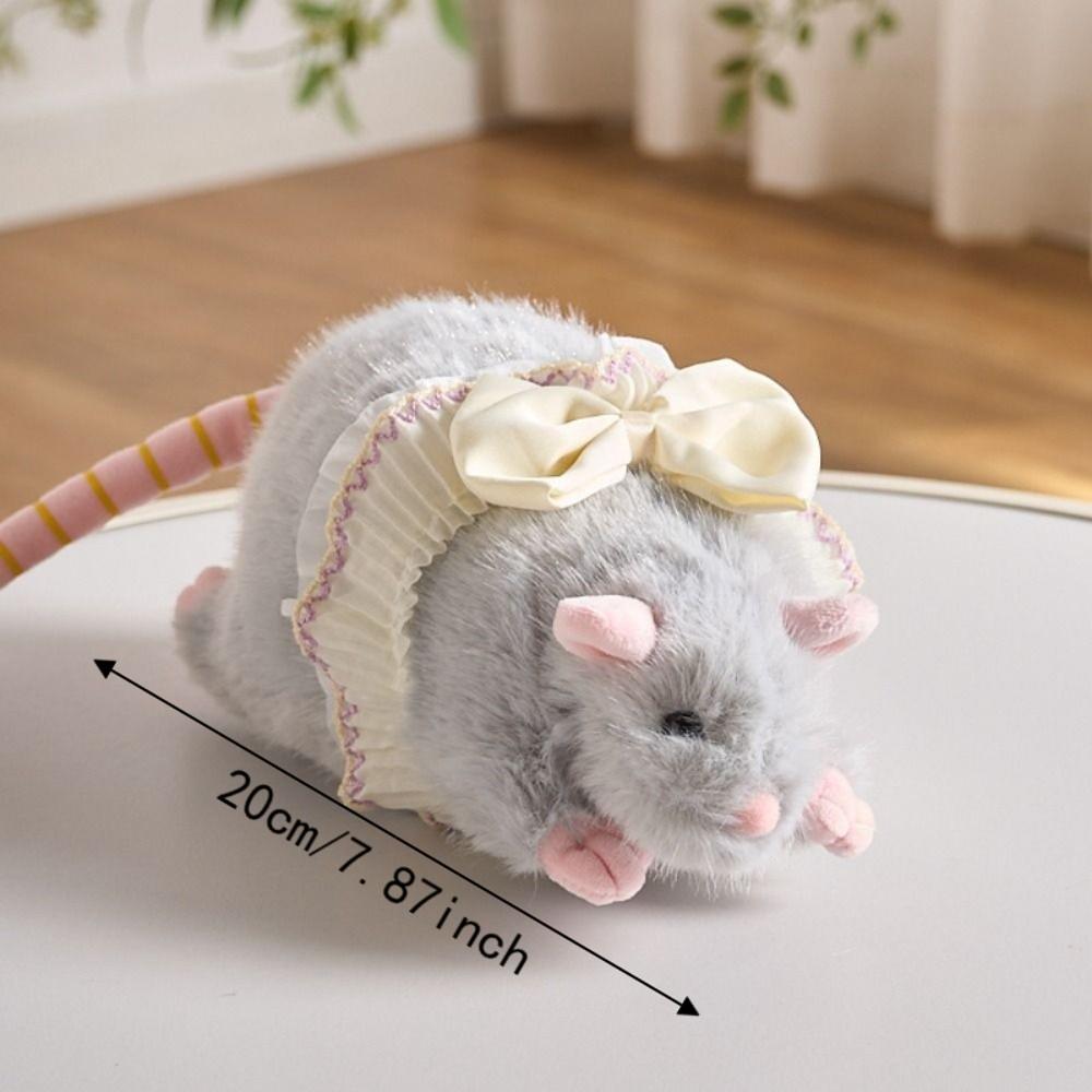 Floral Dress Fluffy Mouse Stuffed Simulation Stuffed Rat Creative Plush Mouse Doll Kids Toy
