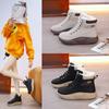 Fleece Sports Women's High-top Cotton Boots Autumn and Winter New Versatile Thickened Warm Cotton Shoes Non-slip