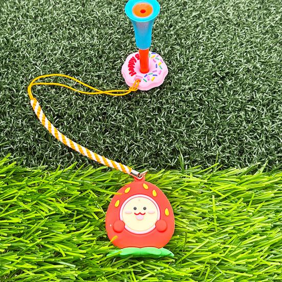 Пластиковый держатель для гольф-ти с защитой от потери, дизайн «пончик», кольцо для гольф-ти с ремешком, мультяшный дизайн фруктов, предотвращение потери ти, аксессуар для гольфа для мужчин и женщин