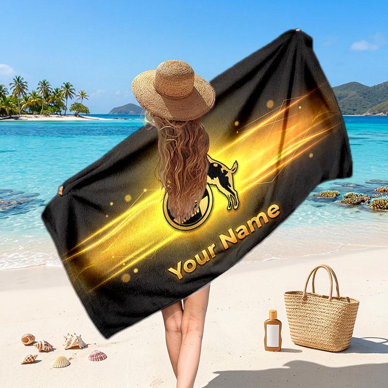 FC Köln Custom Beach Towel, Personalized Name Text Print, Football Logo Soft Quick‑Dry Towel Holiday Gift