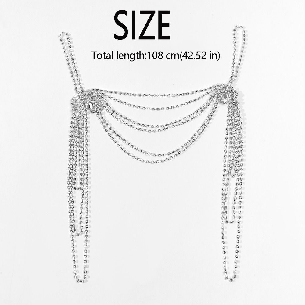 Luxury Bling Body Chain Water Drop Rhinestone collarbone chain Gift Women's Shoulder Chain  Bridal