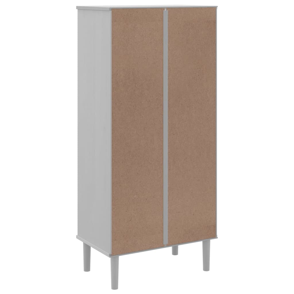 SENJA Bookshelf Rattan Look White 60 x 35 x 130 cm Pine Wood