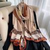New Autumn Korean-style Printed Seaside Sunscreen Scarf for Women  Cotton and Linen Air-conditioned Room Shawl Beach Towel