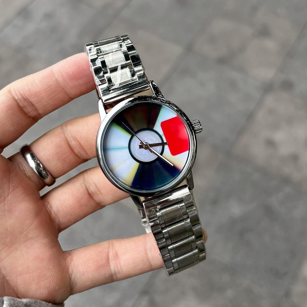 CD Record Creative Watch – Unisex Couple Quartz Wristwatch with Unique Disc Dial, Waterproof 30M, Trendy Gift