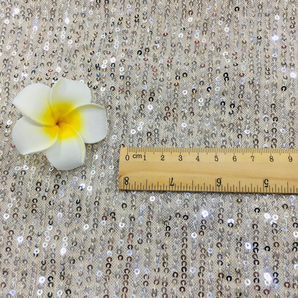 3mm Stripe Sequin Embroidery Mesh Fabric for Dress or Costume