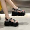 Fashion Women Platform High Sandals New 2024 Summer Designers Chunky Wedges Shoes Print Beach Slippers Woman Gladiator Sport Sandalias