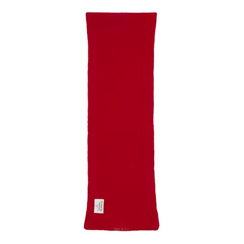 Vivienne Westwood Solid color design wool scarf men's red 81030006-W001I-N411