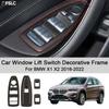 Cars Accessories Car Window Lift Switch Decorative Frame For BMW X1 X2 2016- Carbon Fiber Silver Car Upgrade